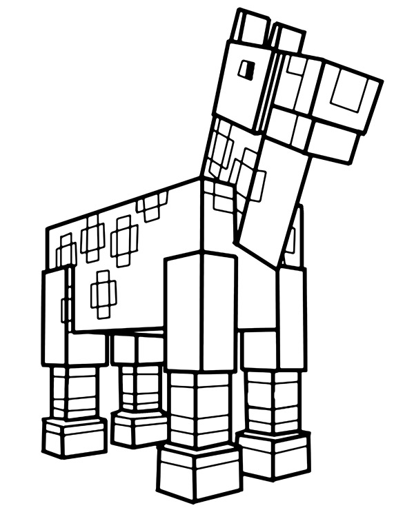 Online coloring book: Minecraft horse coloring book